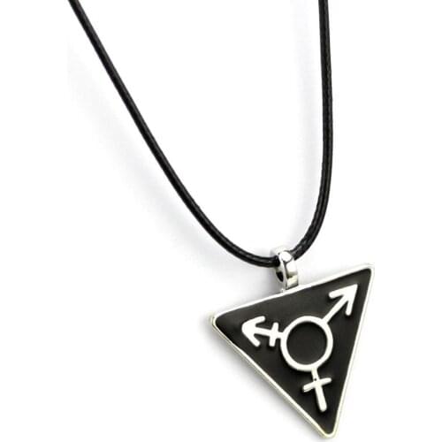Fashion Gay Lesbian Mens Womens Pendant Pendant with Black Necklace Jewelry