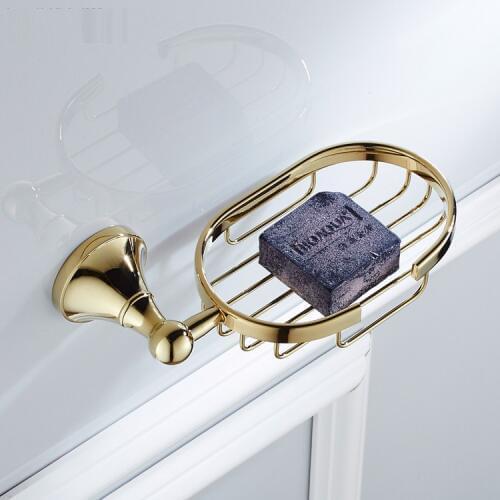 Soap Dishes Golden Finish Brass Decorative Soap Basket Soap Dish Soap Holder Bathroom Accessories ZD873