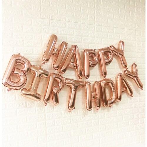 Happy Birthday Balloon Party Supplies Decoration Letter Helium Foil Balloon Globos Balony Banner Baby Shower Ballon Aid Moubarak