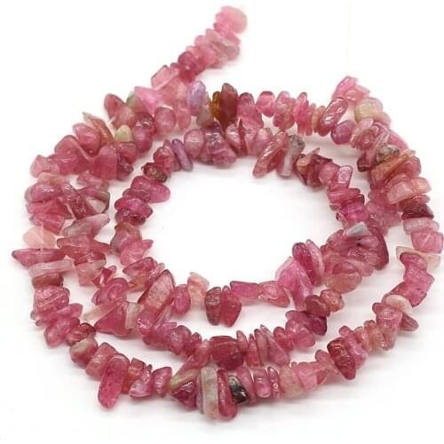 40cm Natural Pink Tourmalines Beads Fine Gravel Chip Loose Beads fit Making Women Jewelry Necklace Bracelet Size 3x5-4x6mm