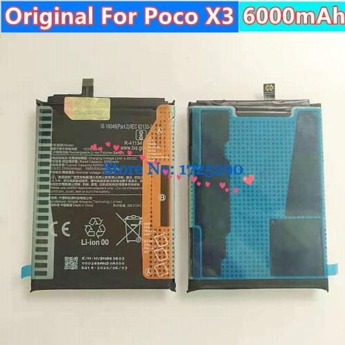 New Original High Qulity 6000mAh Battery For Xiaomi Pocophone X3 Poco X3 Battery + Tools