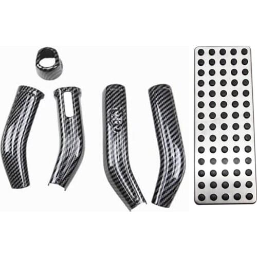 Car Foot Pedal Rest Pedal Pad with Car Sticker Steering Wheel Shift Lever Wiper Rod Cover Trim Frame