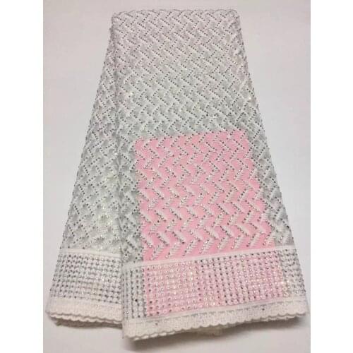 Wholesale Nigerian Lace Fabrics 2018 White Embroidered Lace Trim African French Tulle Net Lace Fabric For Wedding Dress VS-D1012