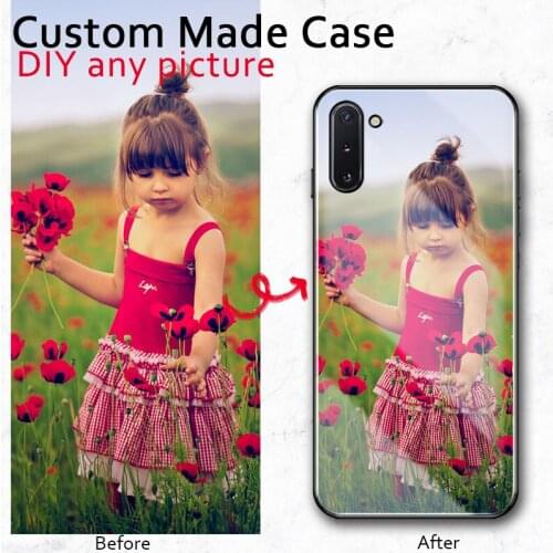 Birthday gift DIYglass Case For Samsung A7 2018 A8 plus 2018 s20 plus S20 ultra A20 A30 A50 A70 Customized Print Photo case