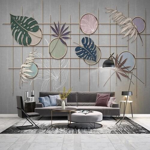 Custom 3D Stereo Mural Modern Creative Light Luxury Tropical Plant Leaves Wallpaper Office Study Room Decor Landscape Wall Cloth