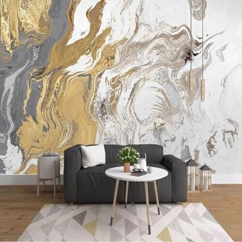 Custom Mural Wallpaper Modern Abstract Light Luxury Artistic 3D Golden Landscape Wall Painting Living Room TV Sofa 3D Home Decor