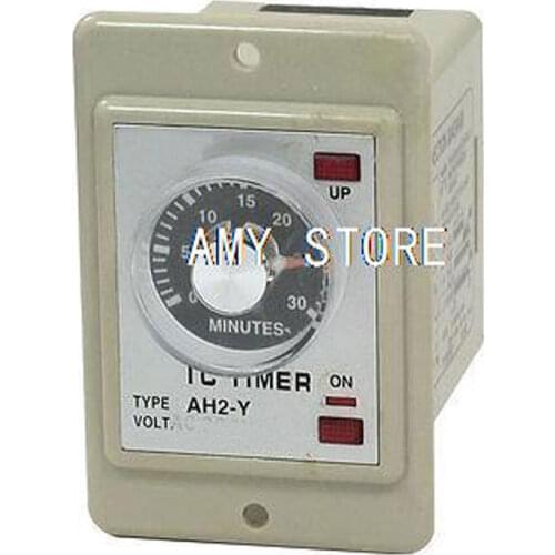 Rotary Knob DPDT 8P 30Min 0-30M Timer Timing Relay AC 380V w LED Indicator AH2-Y