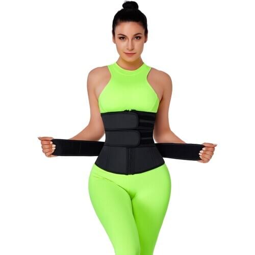 Corset Secret Three Belts Waist Trainer 100% Latex Waist Slimming Belt Zipper 7 Steel Bones Modeling Strap Body Shaper Fajas