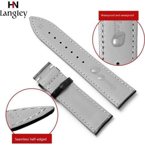 Comfortable Straps For Men Women Wristwatch Bands Genuine Leather double-sided head Waterproof Soft Breathability Watches Strap