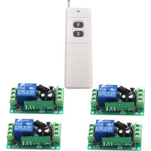 RF Switching New DC9V/12V/24V Wireless Remote Control Switch 4 Receiver board & 1 Transmitter Remote Controller 315/433MHZ
