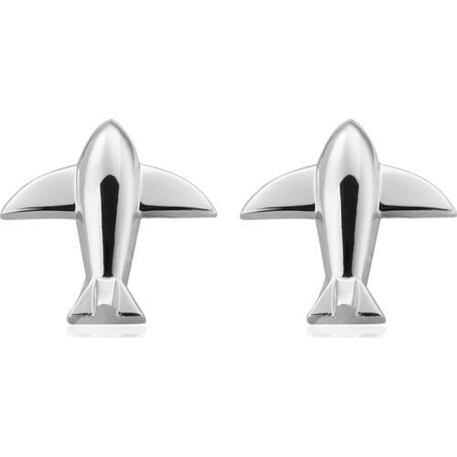 Luxury Men Silvery plane Cufflinks High Quality Lawyer Groom Wedding aircraft Cufflinks For Mens Shirt Cuff Links French Jewelry
