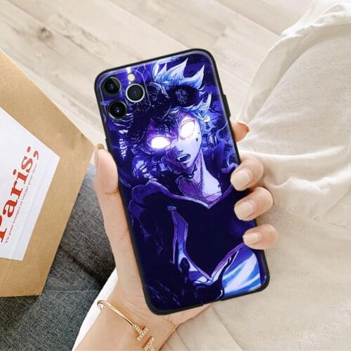 Black Clover Asta manga aesthetic silicone Phone Case FOR iPhone Se 6 6s 7 8 Plus X Xr Xs 11 12 Mini Pro Max Glass Cover Shell