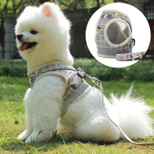Pet Dog Cat Harness With Leash Small Dogs Medium Dogs Teddy Reflective Walking Lead Leash Sets Adjustable Pet Plaid Collar