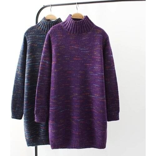 2019 Large size 4XL knit sweaters women Autumn Winter Half-high collar pullover Bottoming sweaters female Thicken sweaters G90