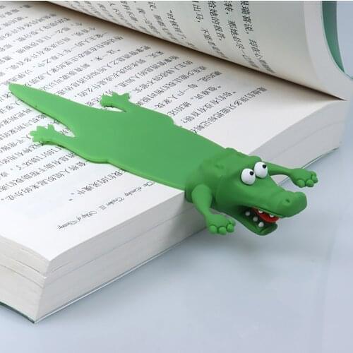 Creative 3D Stereo Bookmark Cartoon Marker Book Clip Cute Shark Crocodile Bookmark Of Pages Kids Gifts School Supplies
