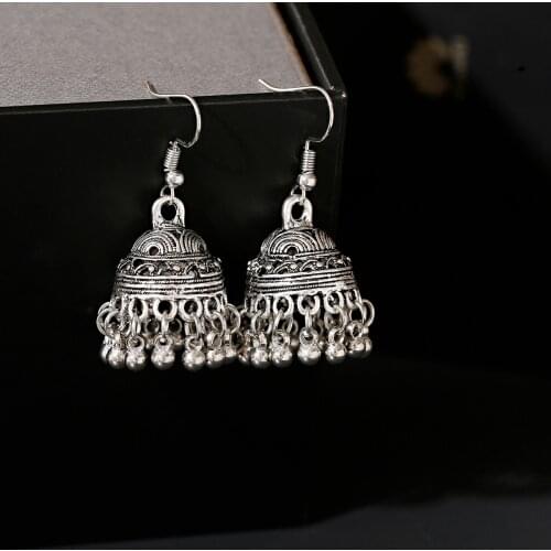Ethnic Style Drop Earrings Vintage Alloy Birdcage Copper Bead Tassel Pendant Earrings 2020 Thailand India Jewelry Accessories