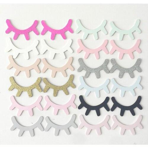 2pcs Cute Wooden 3D Eyelash Wall Sticker Birthday Party Decorations Kids Baby Shower Decorations for Home Unicorn Party Supplies