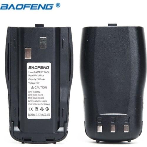 2Pcs Original BAOFENG UV-X9 Plus 7.4V 2800mAh Li-ion High Capacity Battery for Pofung UV-X9 Plus Walkie Talkie Radio(Black/Camo)
