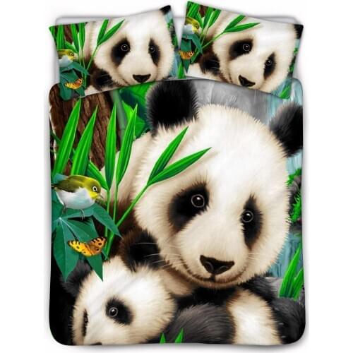 3D Kawaii Panda Bamboo Print Duvet Cover Set for Kids/Child Au Us Eu Twin Full Queen King Bedding Set Comforter Cover Set 2021