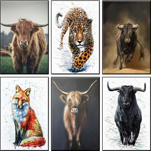 5D DIY Diamond Painting Abstract Animal Art Full Square /Round Drill Yak Cow Bull Mosaic Embroidery Cross Stitch Crystal Picture