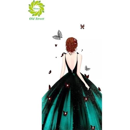 OSH Diamond painting girl shadow full diamond square round 5D DIY diamond embroidery 3D cross stitch mosaic home decoration