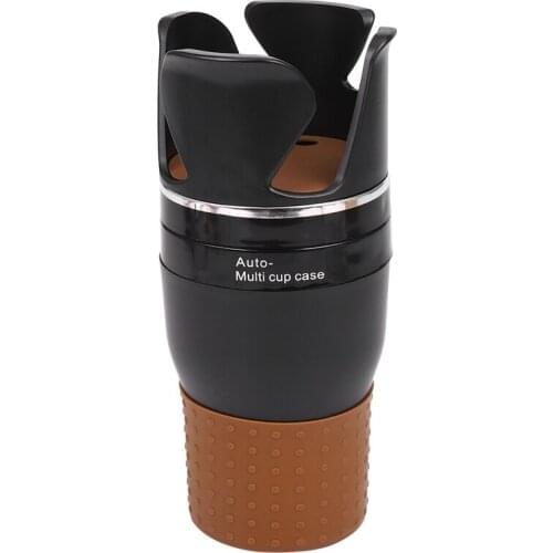 Car Multi Cup Holder Multifunctional Organiser 4 in 1 Bottle Insert for Drink Water Coffee Cell Phone Sunglasses (Black)