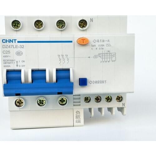 CHINT DZ47LE-32 3P+N C25A 30mA Earth Leakage Circuit Breaker/Residual Current Operated Circuit Breaker