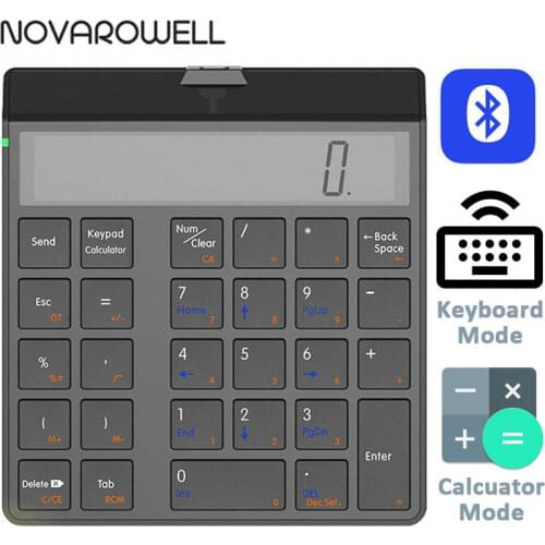 Numeric Keypad Bluetooth Numpad Wireless Keyboard Number Pad Electronic Calculator With 12 Digits LCD For PC Computer Laptop