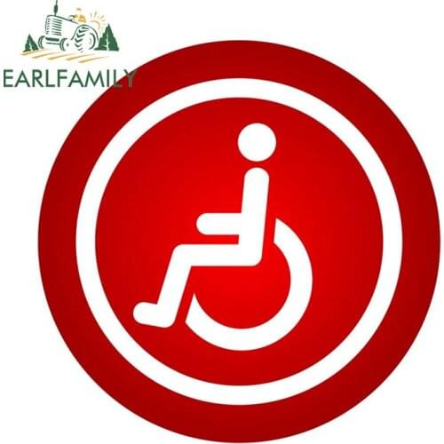 EARLFAMILY 13cm x 13cm for Disabled Sign Camper Car Sticker Scratch-Proof Graphics Air Conditioner Vinyl Decal Trunk Car Styling