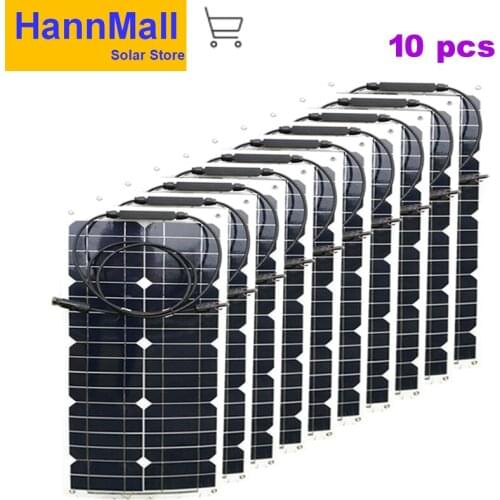 HannMall Flexible Solar Panel Plate 12V 25W Solar Charger for Car Battery Charging 18V Monocrystalline Cell Module For House