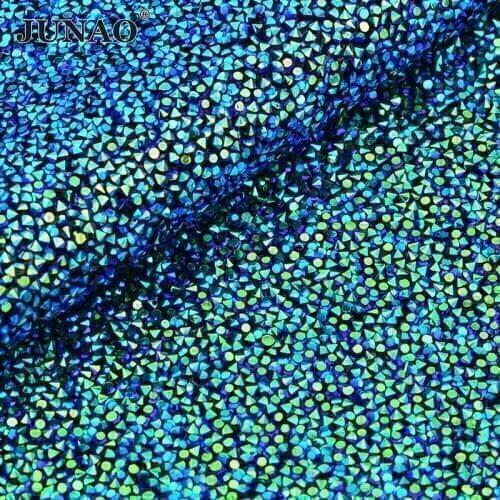 JUNAO 24*40cm 29 Colors Self Adhesive Glass Crystal Rhinestone Mesh Trim Resin Crystal Ribbon Hotfix Banding for Wedding Dress