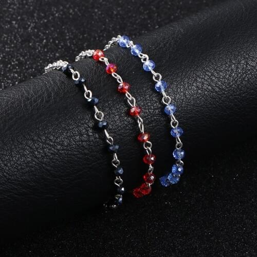 KOMi 3 colors Religious Catholic Handmade Crystal Beads Charm Cross Pendant Bracelets Chains Bracelet Jewelry Gift браслет R-188