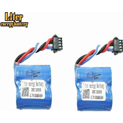 2pcs/lot 3.7V 800mAh Li-ion battery for H100 High speed RC boat 18350 2s lipo Battery