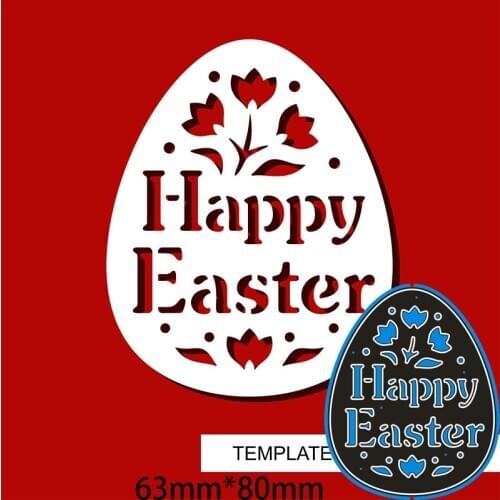 63*80mm Happy Easter Egg Metal Dies for 2020 New Stencils DIY Scrapbooking Paper Cards Craft Making New Craft Decoration
