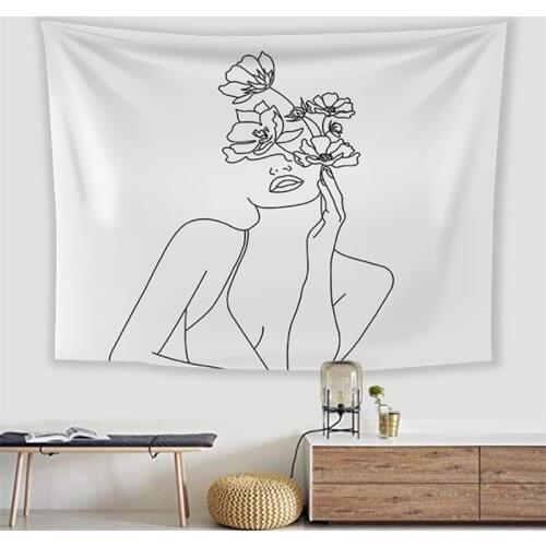 Minimalist Tapestry Art Aesthetic Wall Hanging Fabric Beach Picnic Sitting Room Decorative Sofa Cover Outside Sitting Cloth