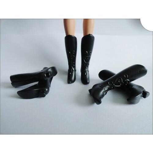 Fashionable Black Color Decorative Pattern Doll Boots Toys Long Boots 1/6 29CM Dolls Shoes Factory Whholesale Doll Accessories