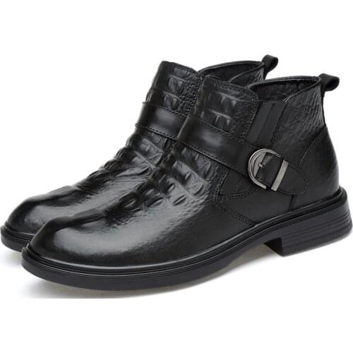 2021 New Arrival Men Classic Business Formal Shoes Autumn Winter Work Ankle Boots Genuine Leather Black Chelsea Boot