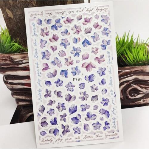 3D Nail Stickers English Letter Fallen Leaves Stickers for Nails Self-Adhesive Design Sticker for Manicure Nail Art Decoration