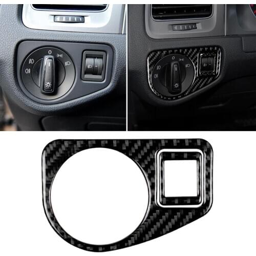 2Pcs/Set Left Car Headlight Switch Frame Trim Stickers for Volkswagen Golf 7 Automotive Interior Stickers Accessories