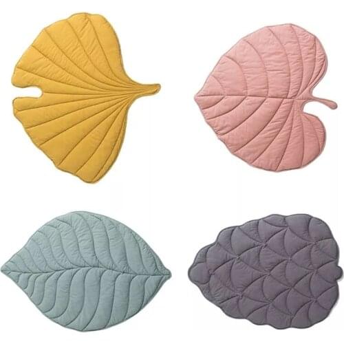 Nordic Style Floor Carpet for Bedroom Cotton Leaf Shape Baby Play Mat Rug Newborn Activity Mats Crawling Blanket Kids Room Decor