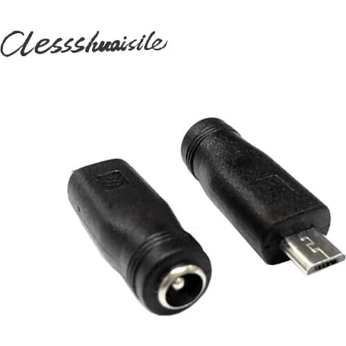 Straight & Right Angled 90 Degree Type Micro USB Male to DC Power Jack 5.5 2.1mm Charge Adapter