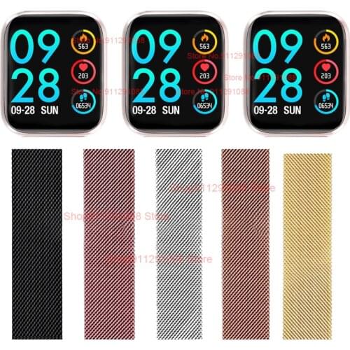 P70 Smart Watch Band Magnetic Loop Strap For P68 P80 Smartwatch Q9 Metal Bracelet Correa Wristband Accessories