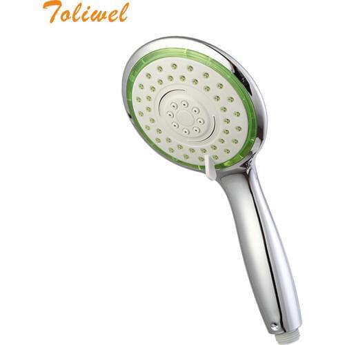 Handheld Shower Head 5-spray Water Saving High Pressure 5 Modes Hand Shower Chrome 5 inch Air-Turbo Powerful Massage Shower