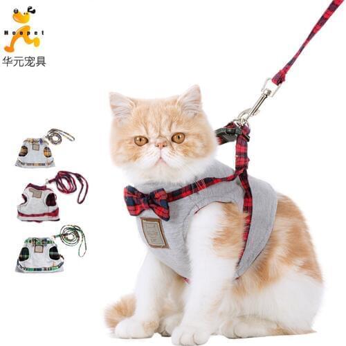 4 Colors Pet Cat Harness with Leash Rope with Bowtie Jacket Cat Harness Walking Training Leash set Traction Belt Cat Product