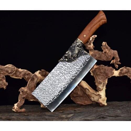 Sicing knife Household kitchen knife Longquan hand forged kitchen knife vintage vintage chef knife wire cutting tool