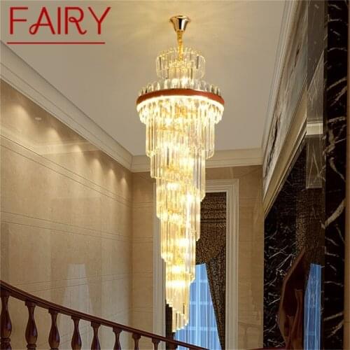 FAIRY Gold Chandeliers Fixtures Contemporary Crystal Pendant Lamp Light Home LED for Stairs Hall Decoration
