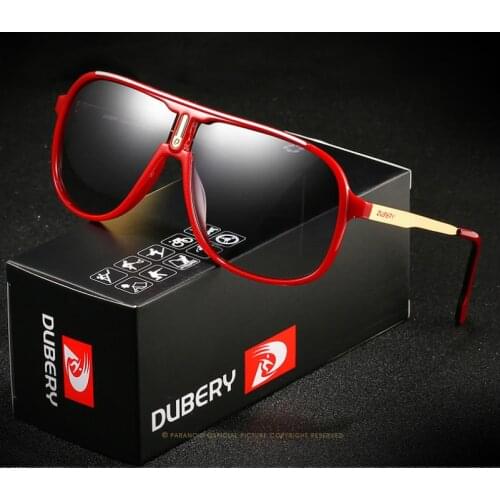 DUBERY Vintage Sunglasses Polarized Mens Sun Glasses For Men Square Driving Black Goggles Oculos Male 7 Colors Model 107