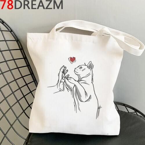 Cat shopping bag shopping jute bag handbag shopper eco shopper bag ecobag string reciclaje tote custom