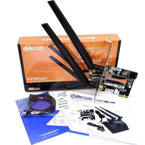 UB-3160AC Desktop internal PCI wireless card 5G bluetooth receiver AMD available 802.11AC support WIN7/WIN8/WIN8.1/WIN10/LINUX