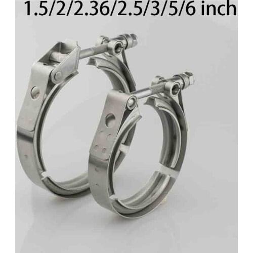 V Band Clamp Stainless Steel 1.5/2/2.36/2.5/3/5/6 inch Quick Release V band Clamp Car Assessories High Quality